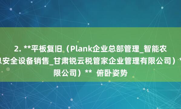2. **平板复旧(Plank企业总部管理_智能农业管理_信息安全设备销售_甘肃锐云税管家企业管理有限公司)** 俯卧姿势